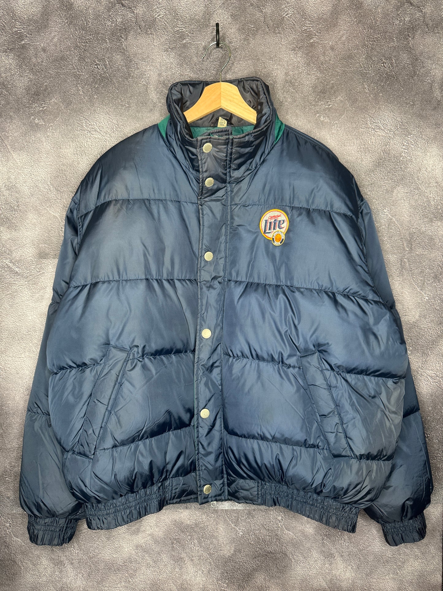90s Miller Lite Beer Puffer Jacket XL