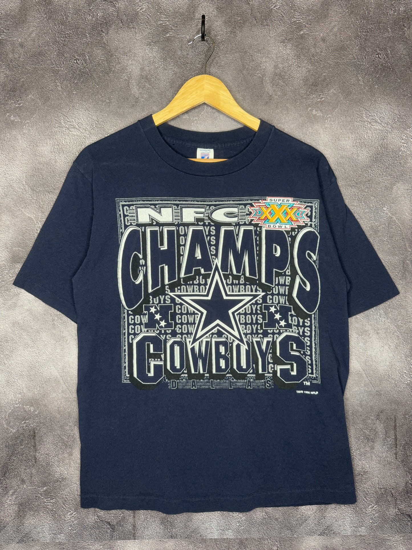 1996 Dallas Cowboys NFC Champions Super Bowl XXX Logo 7 Tee L
