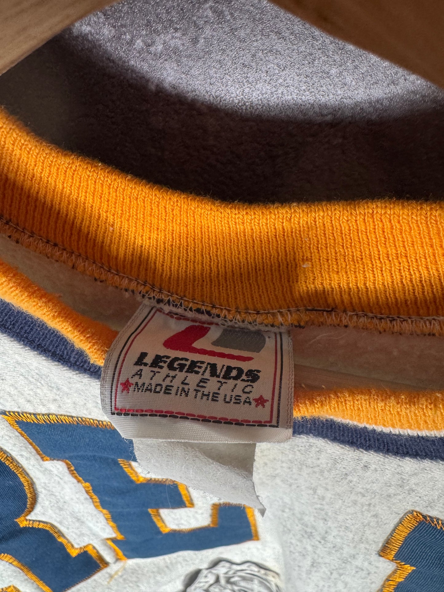90s University of Notre Dame Legends AOP Spellout Sweatshirt XL