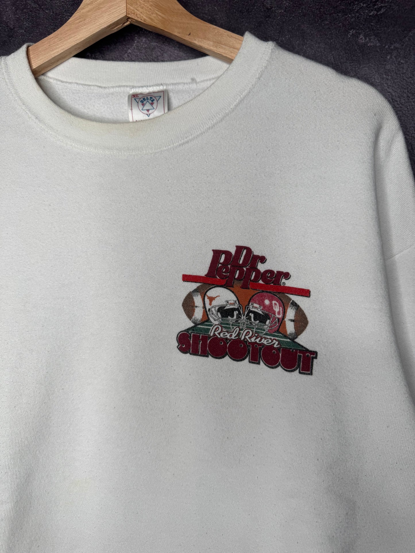 90s Texas Longhorns V Oklahoma Sooners Red River Shootout Football Sweatshirt XL