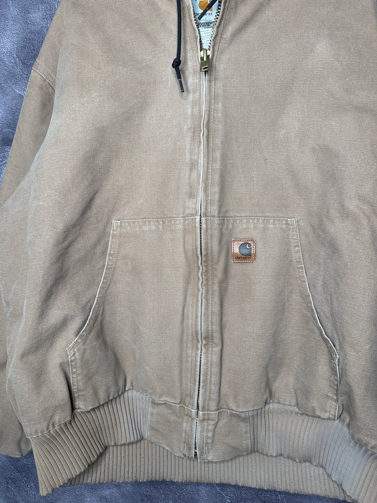 Y2K Sandstone Quilt-Lined Hooded Carhartt Jacket XL