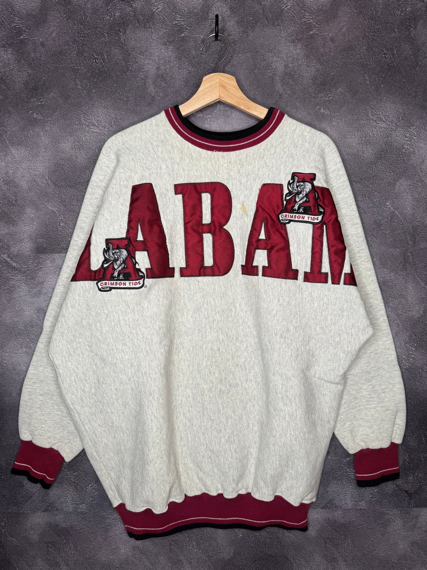 90s University of Alabama Crimson Tide AOP Spellout Sweatshirt XL