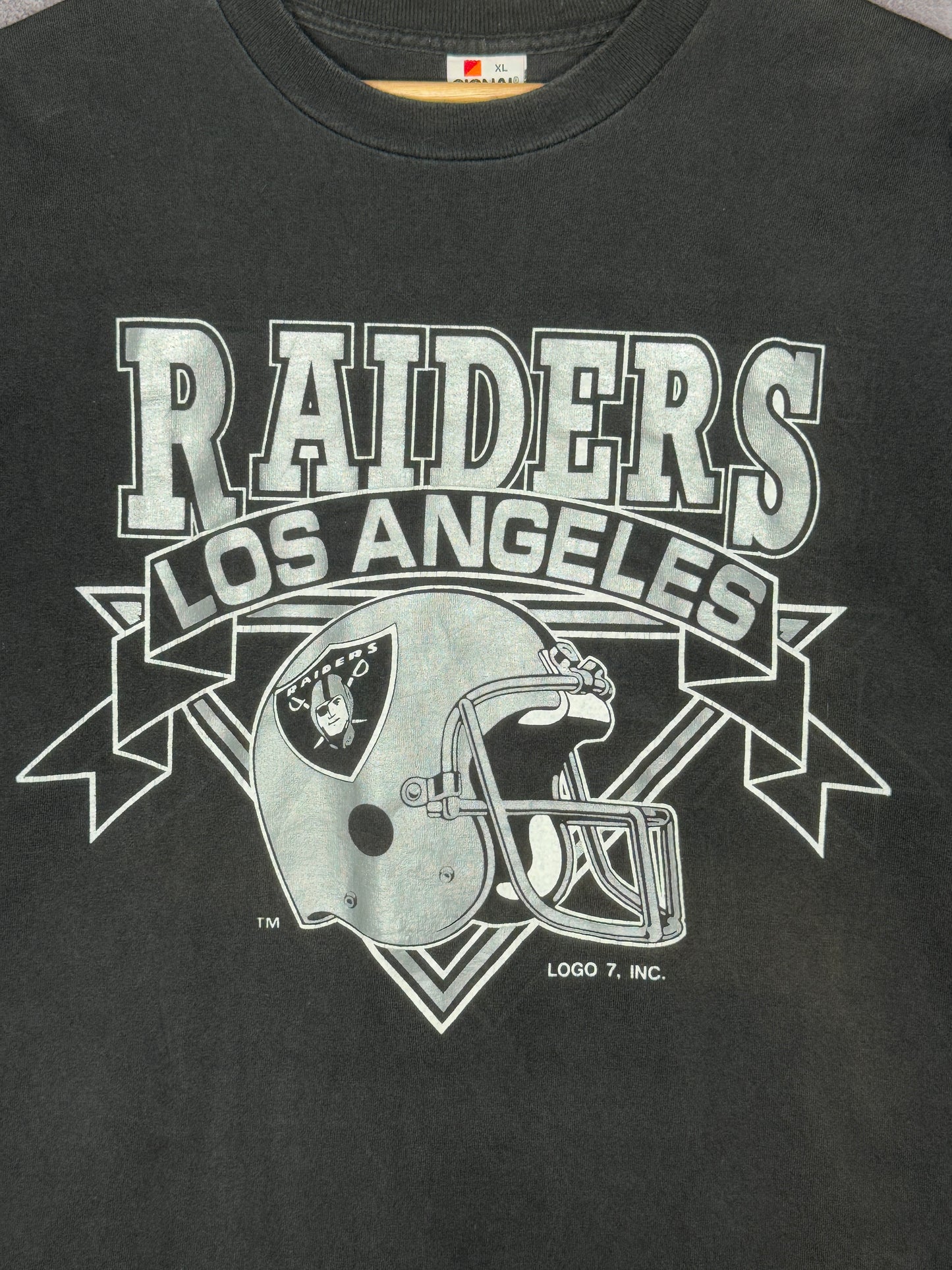 90s Los Angeles Raiders Logo 7 Helmet Tee XL
