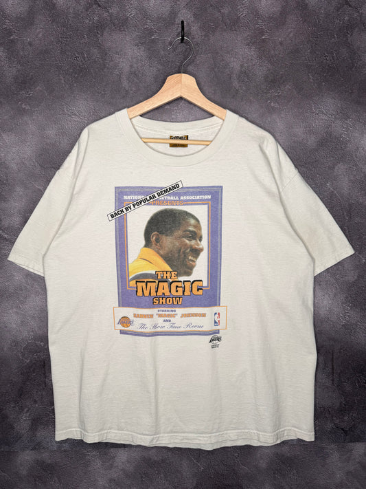 90's Magic Johnson The Magic Show Lakers Nutmeg Tee XL