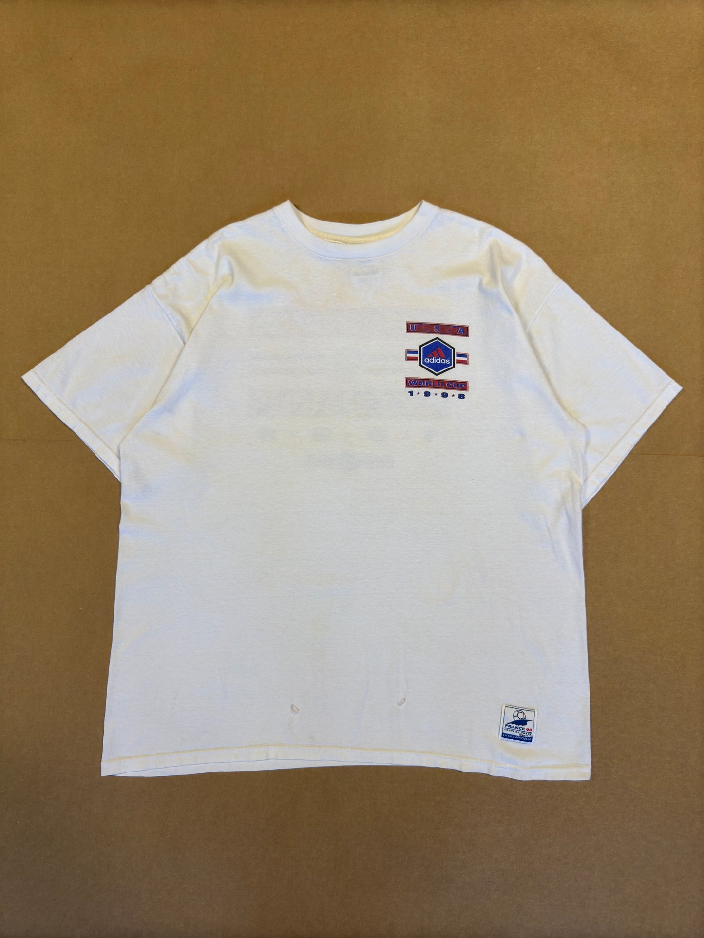 1998 France Adidas USA World Cup Tee 2XL