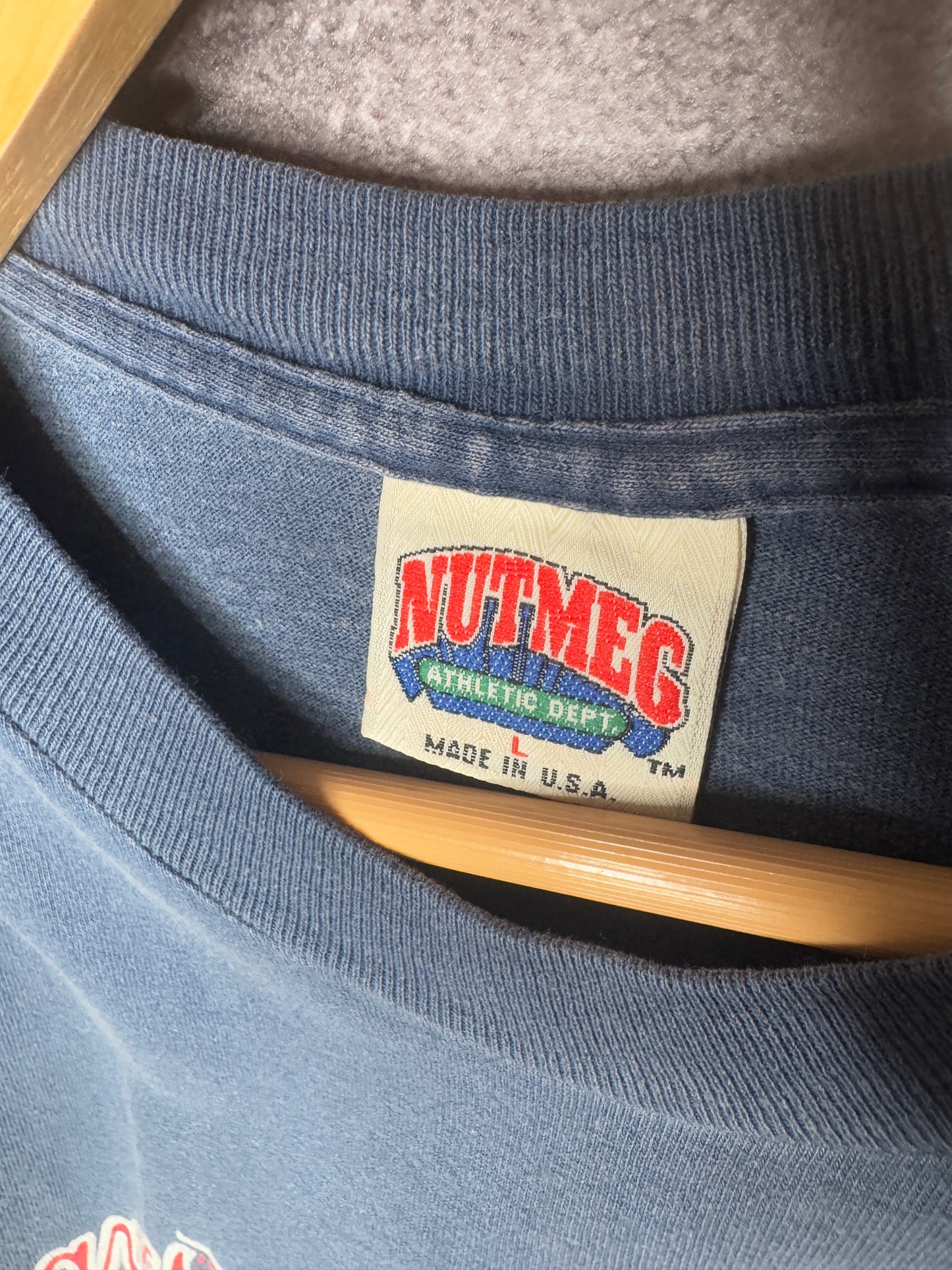 1992 Steve Avery Atlanta Braves Nutmeg Stats Tee L