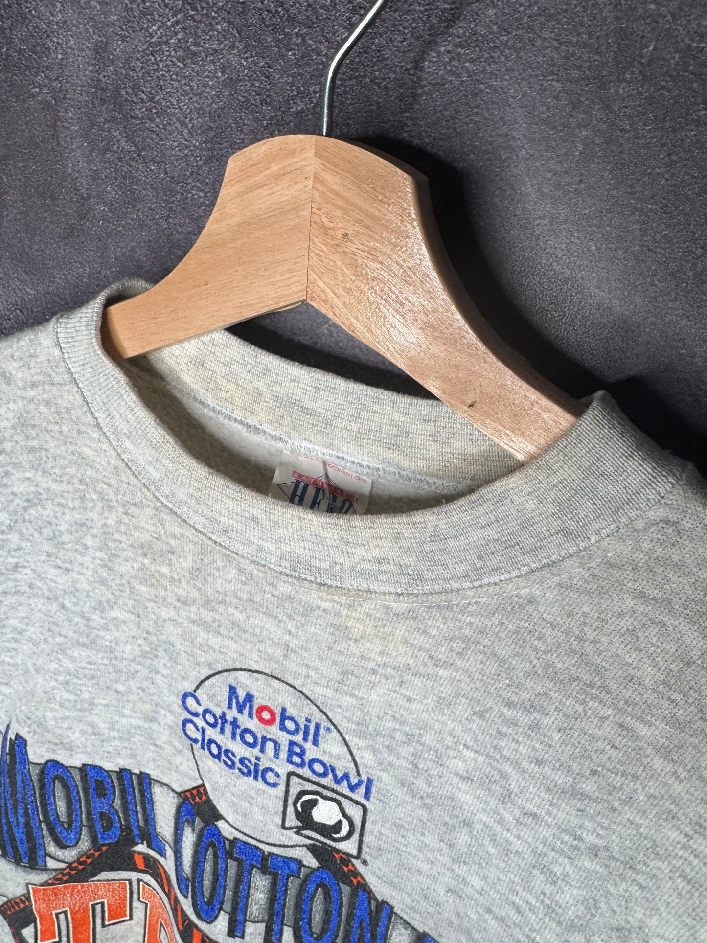 1991 Texas Longhorns Mobil Cotton Bowl Classic Faded Sweatshirt L