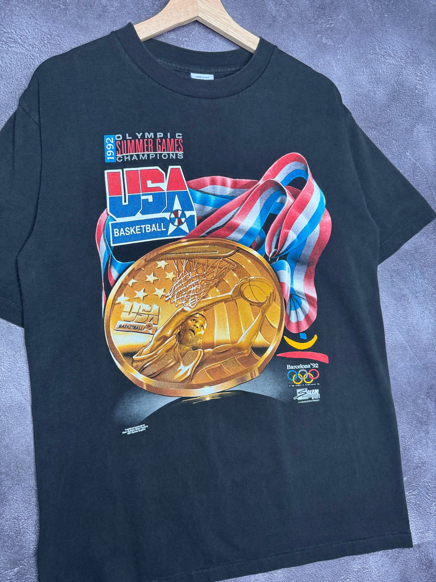 1992 USA Basketball Barcelona Olympics Gold Medal Tee L
