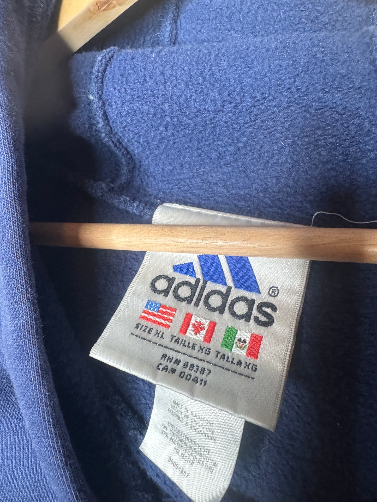 90s Adidas Center Logo Oversized Hoodie XL