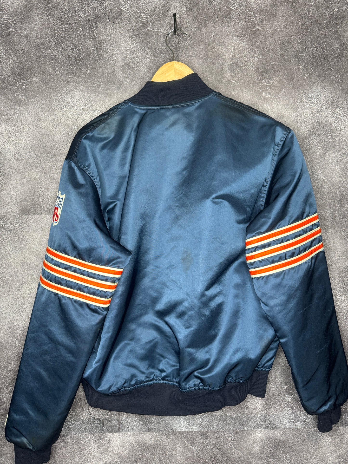 90s Chicago Bears Starter Satin Bomber Jacket L