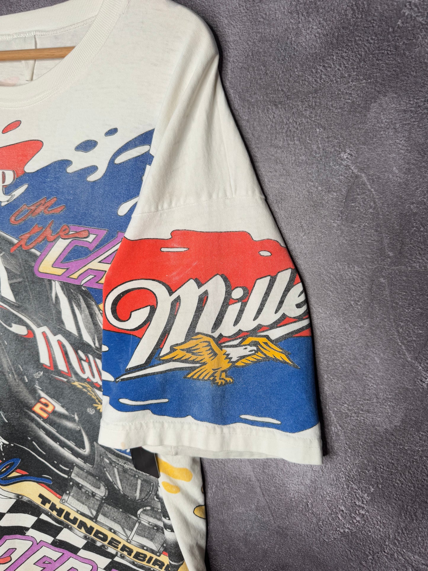 90s Rusty Wallace Miller Lite Splash NASCAR AOP Tee XL