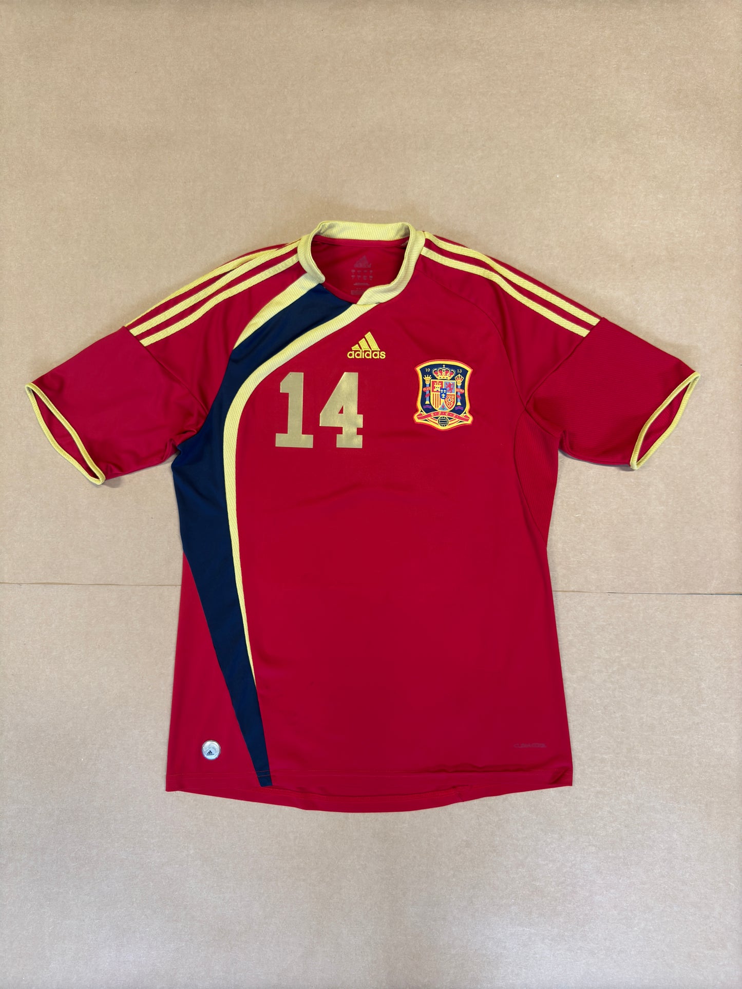 2010 Xabi Alonso Adidas Spain #14 Soccer Jersey L