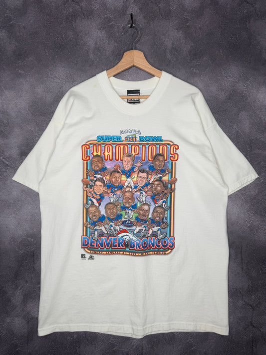 1999 Denver Broncos Super Bowl XXXIII Caricature Tee 2XL
