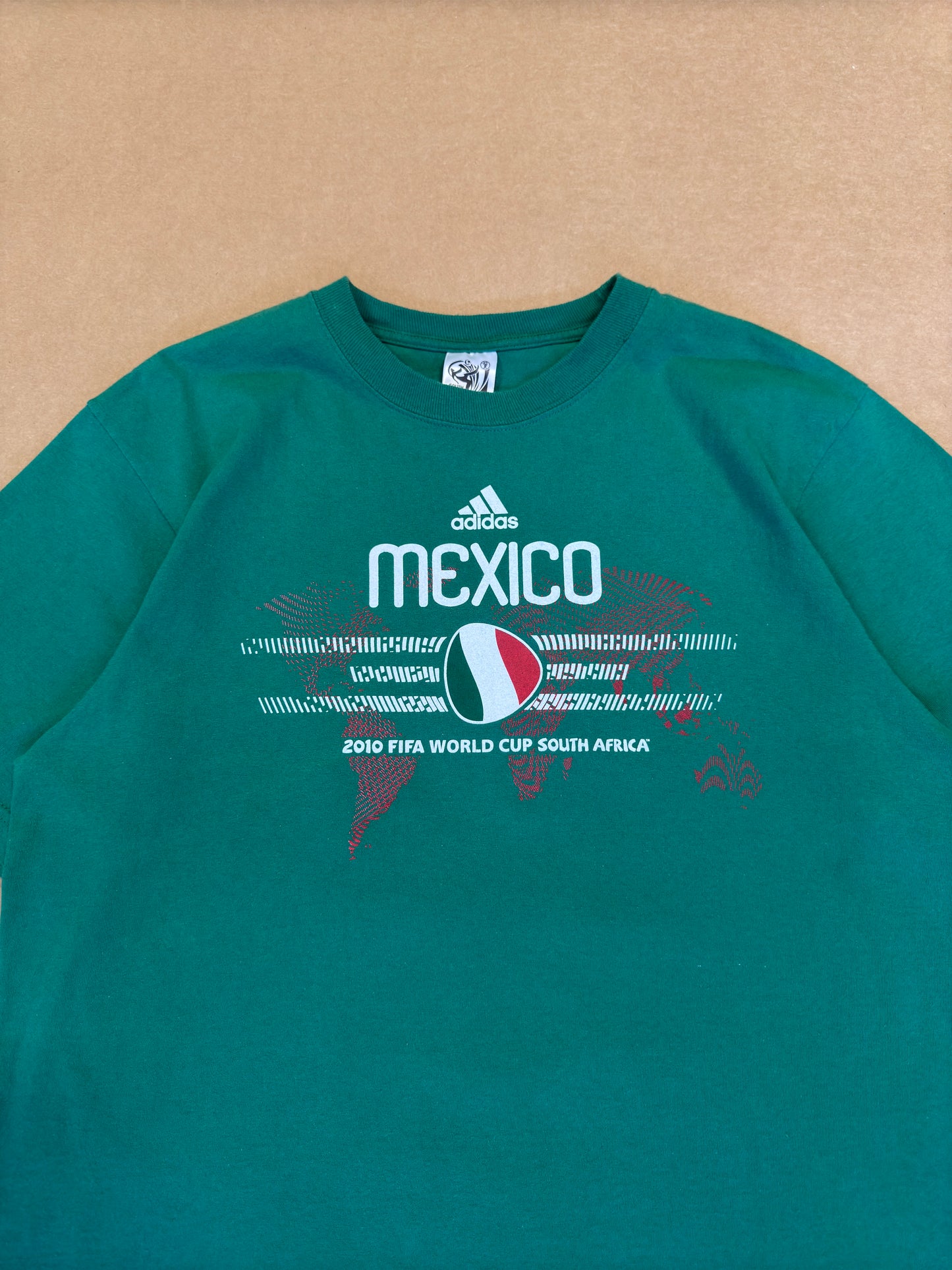 2010 South Africa World Cup Mexico Adidas Tee L