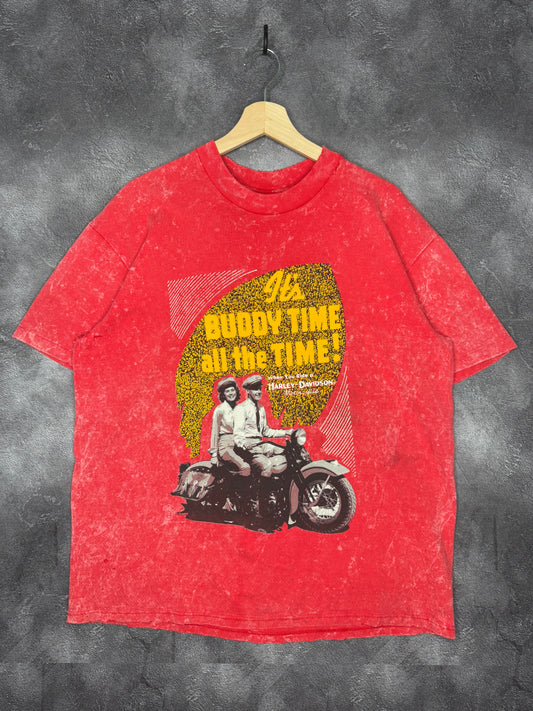 1988 Distressed Illinois Harley Davidson Its Buddy Time All the Time Tee XL