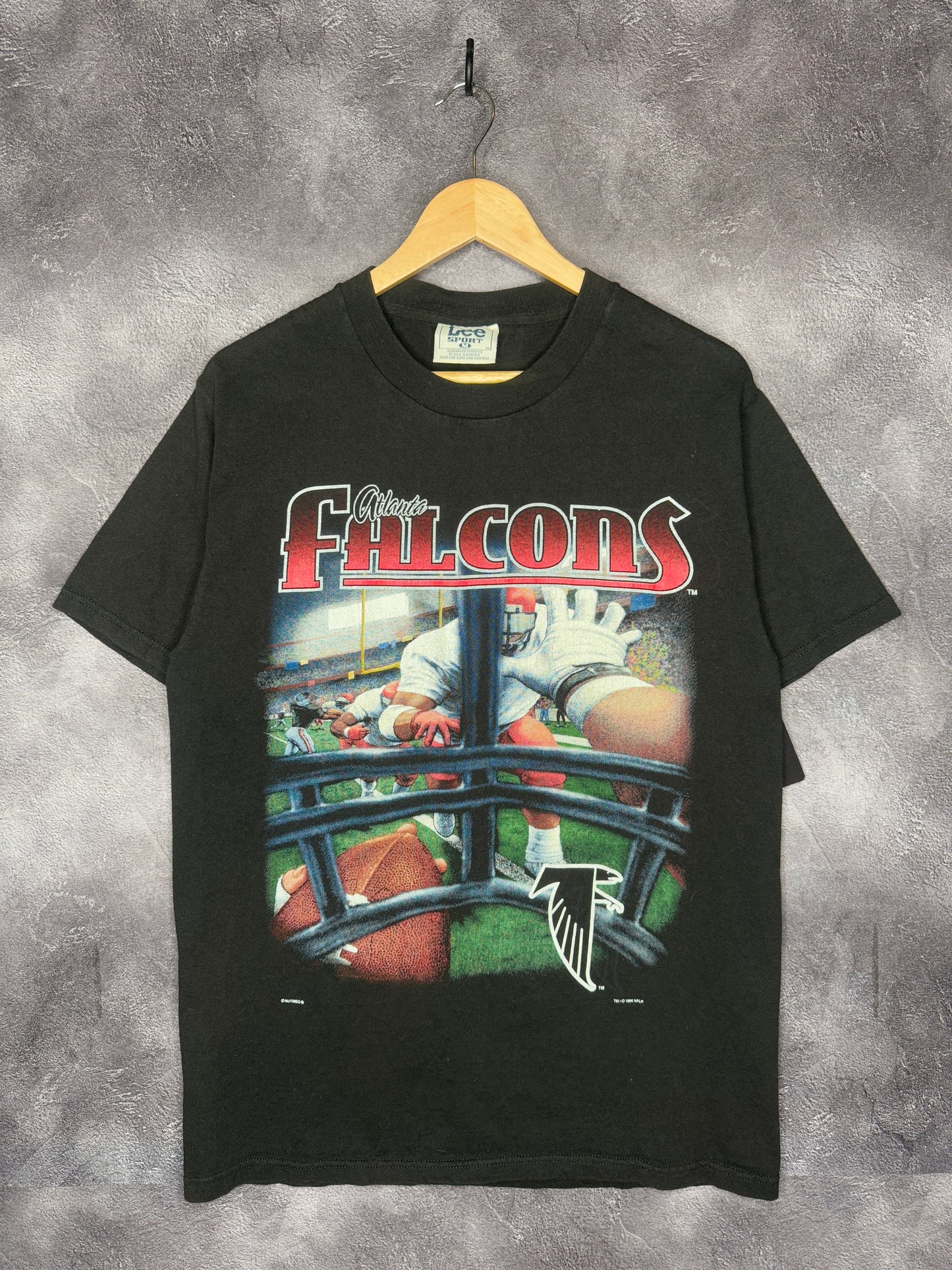 1996 Atlanta Falcons Retro Logo Helmet View Shadow Tee M
