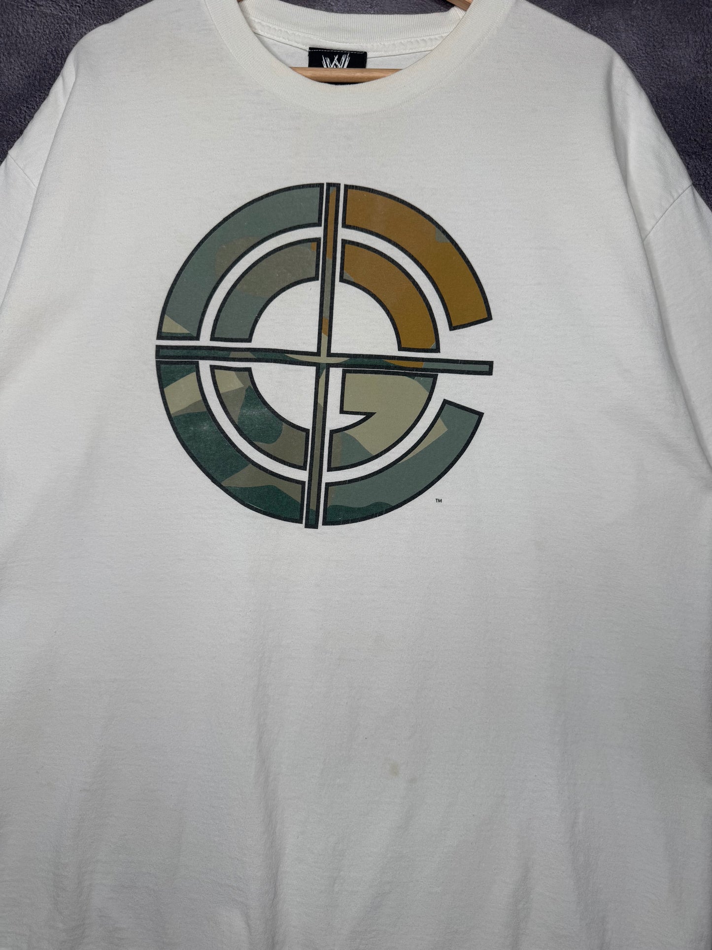 2005 John Cena WWE Never Back down Never Quit Chaingang Soldier Tee XL