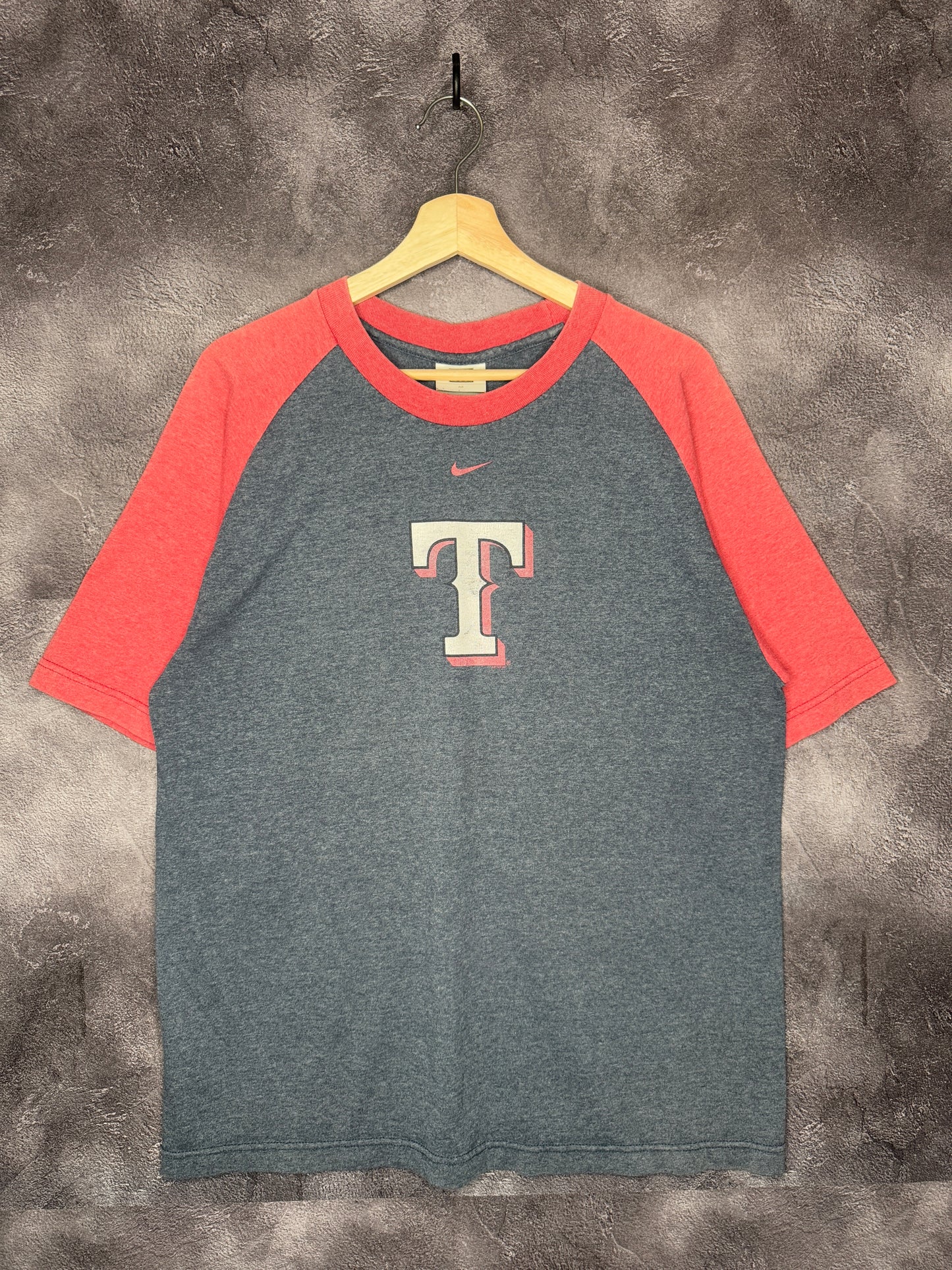 Y2K Texas Rangers MLB Nike Centerswoosh Two Tone Tee L