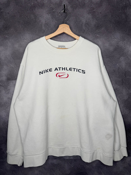 Y2K Nike Athletics Essential White Sweatshirt 2XL