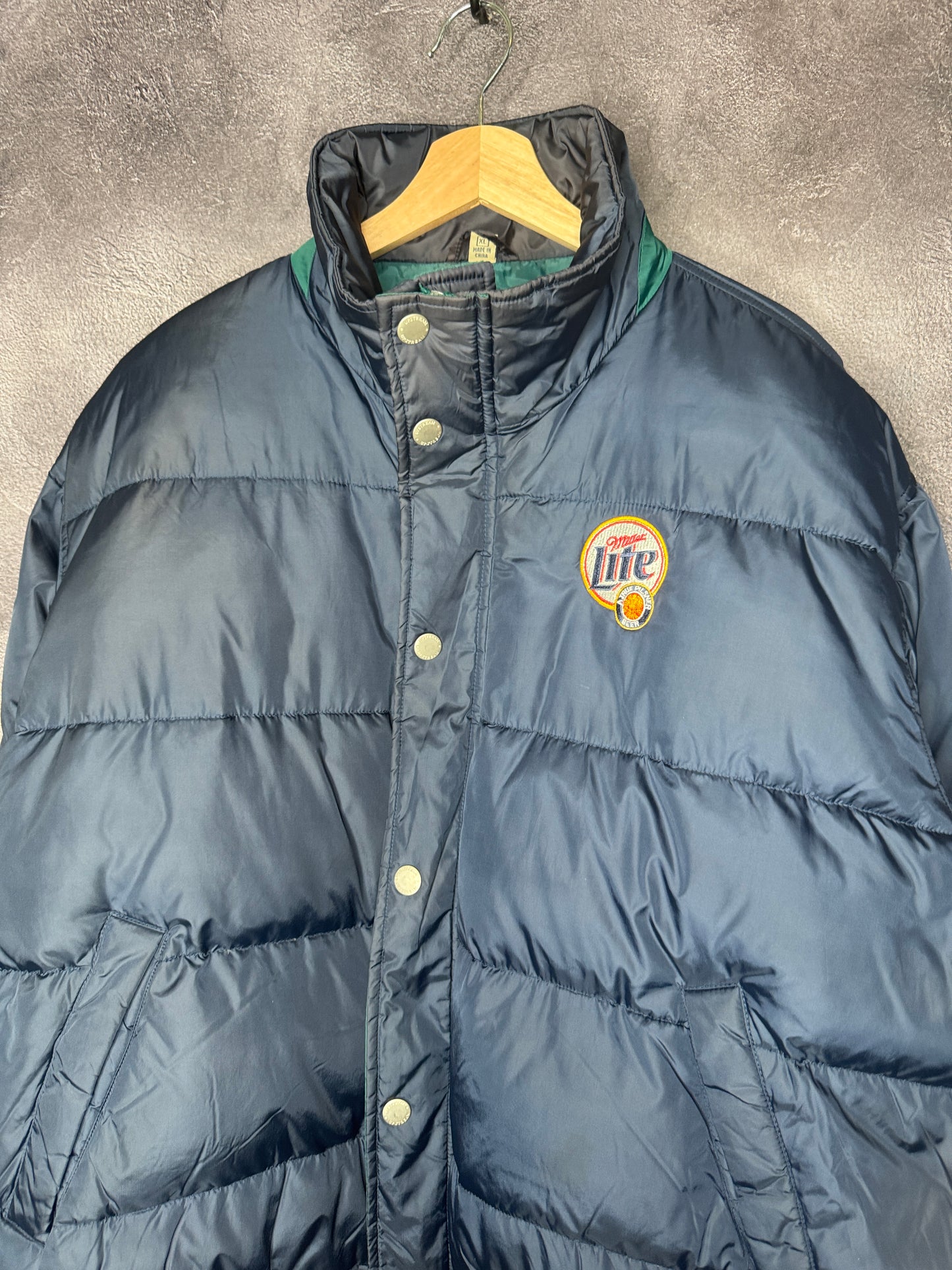 90s Miller Lite Beer Puffer Jacket XL