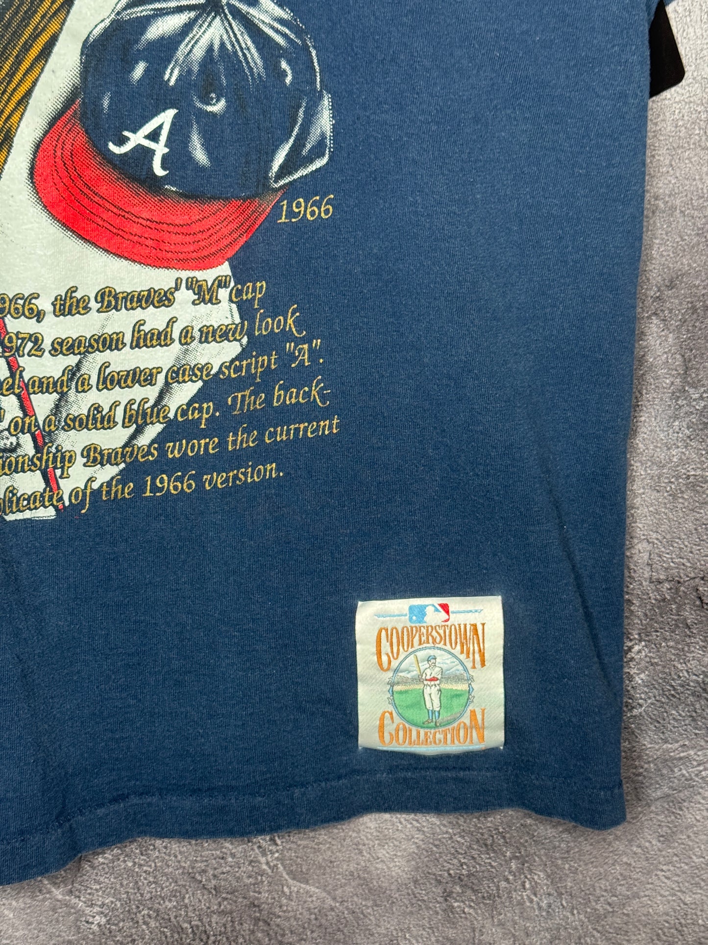90s Atlanta Braves MLB Embroidered Cap Cooperstown Collection Tee XL