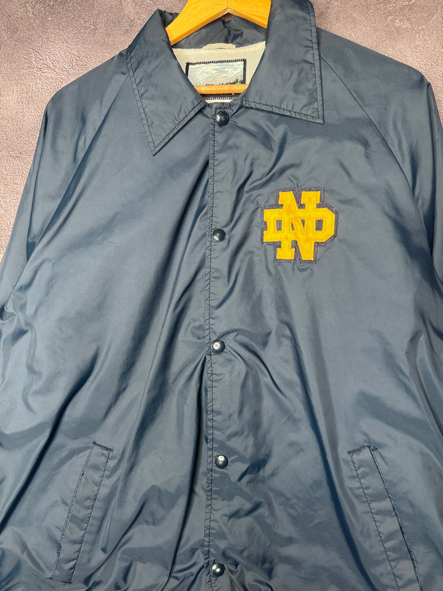 80s Notre Dame Nylon Shell Coaches Jacket XL