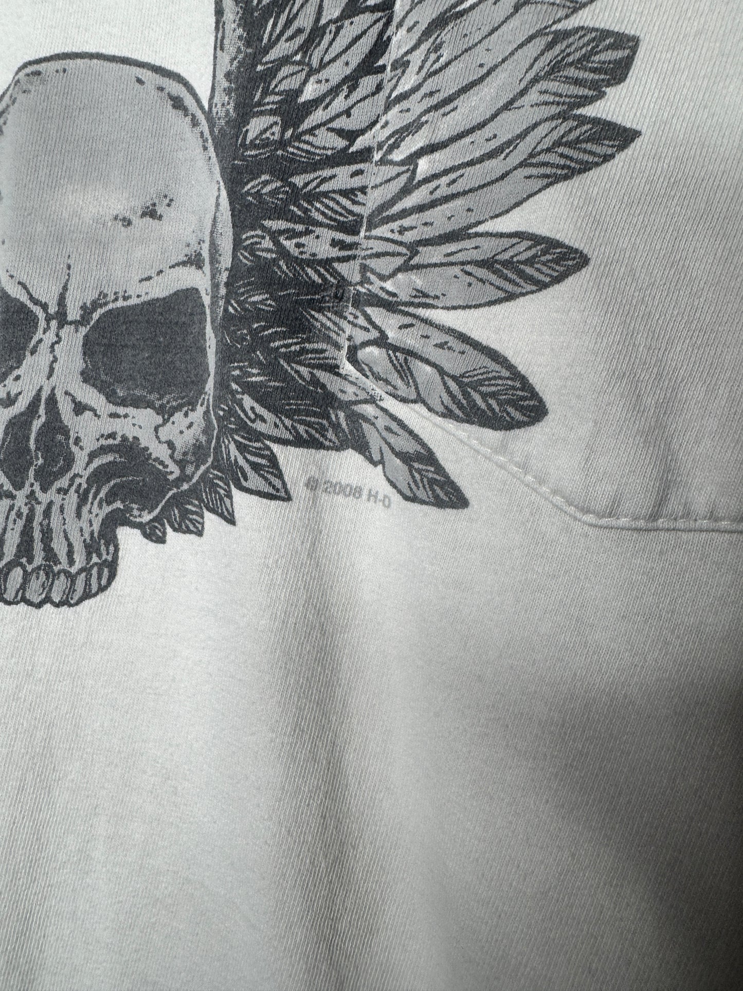 Y2K Harley Davidson Skull Flame Longsleeve Hits Texas Tee XL