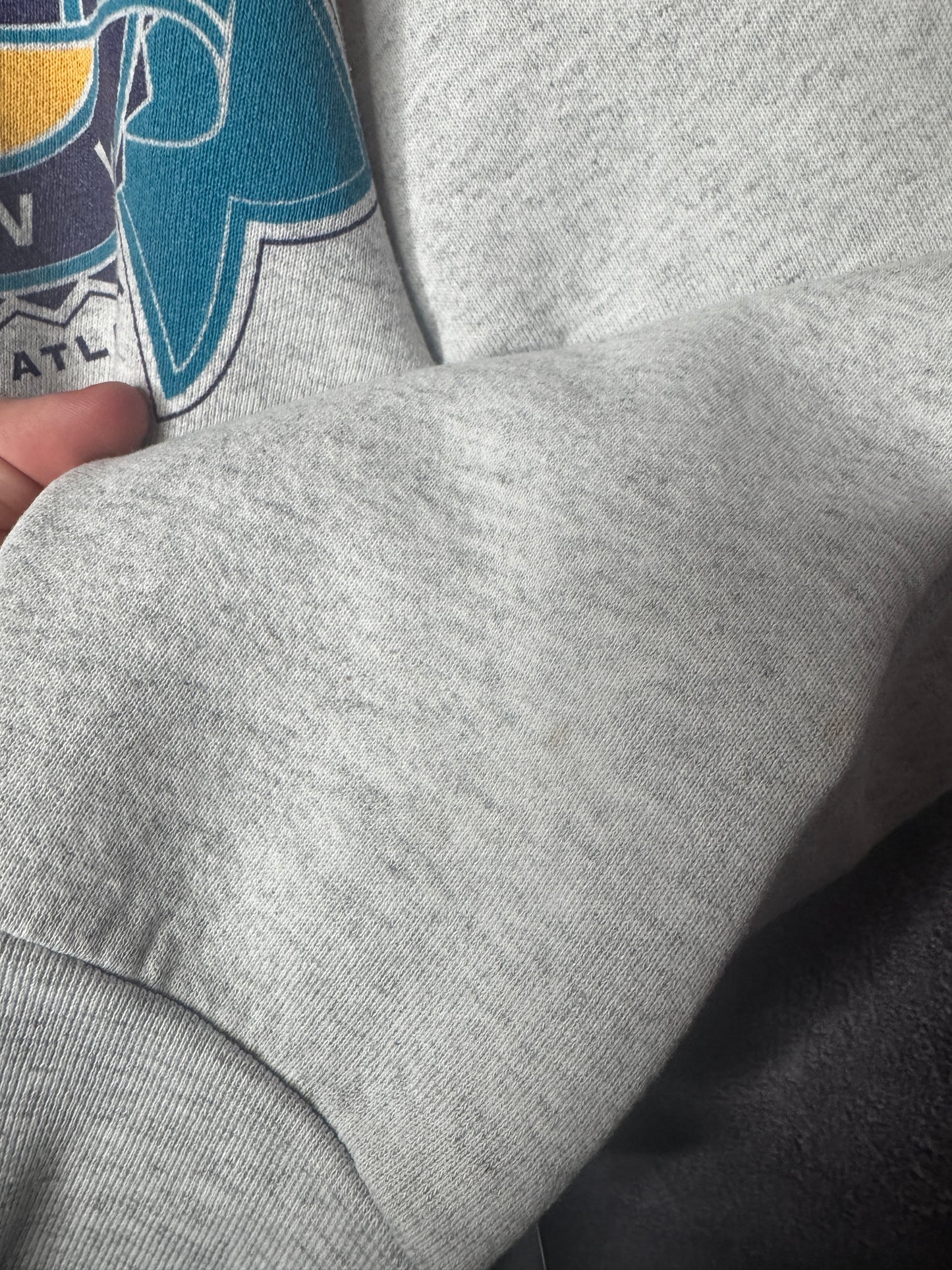 1994 Super Bowl XXVIII Atlanta AOP Spellout Logo Sweatshirt  L