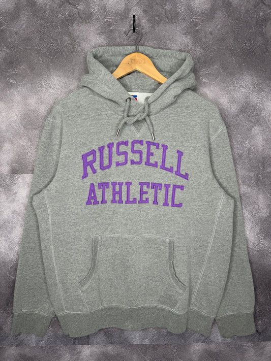 90's Russell Athletic Purple Spellout Hoodie L