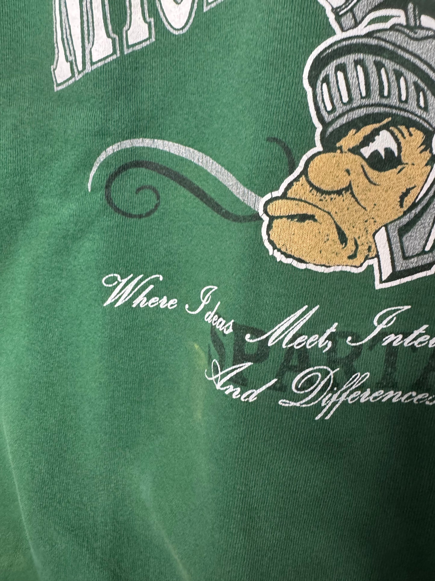 90s Michigan State University Spartans Green Sweatshirt XL