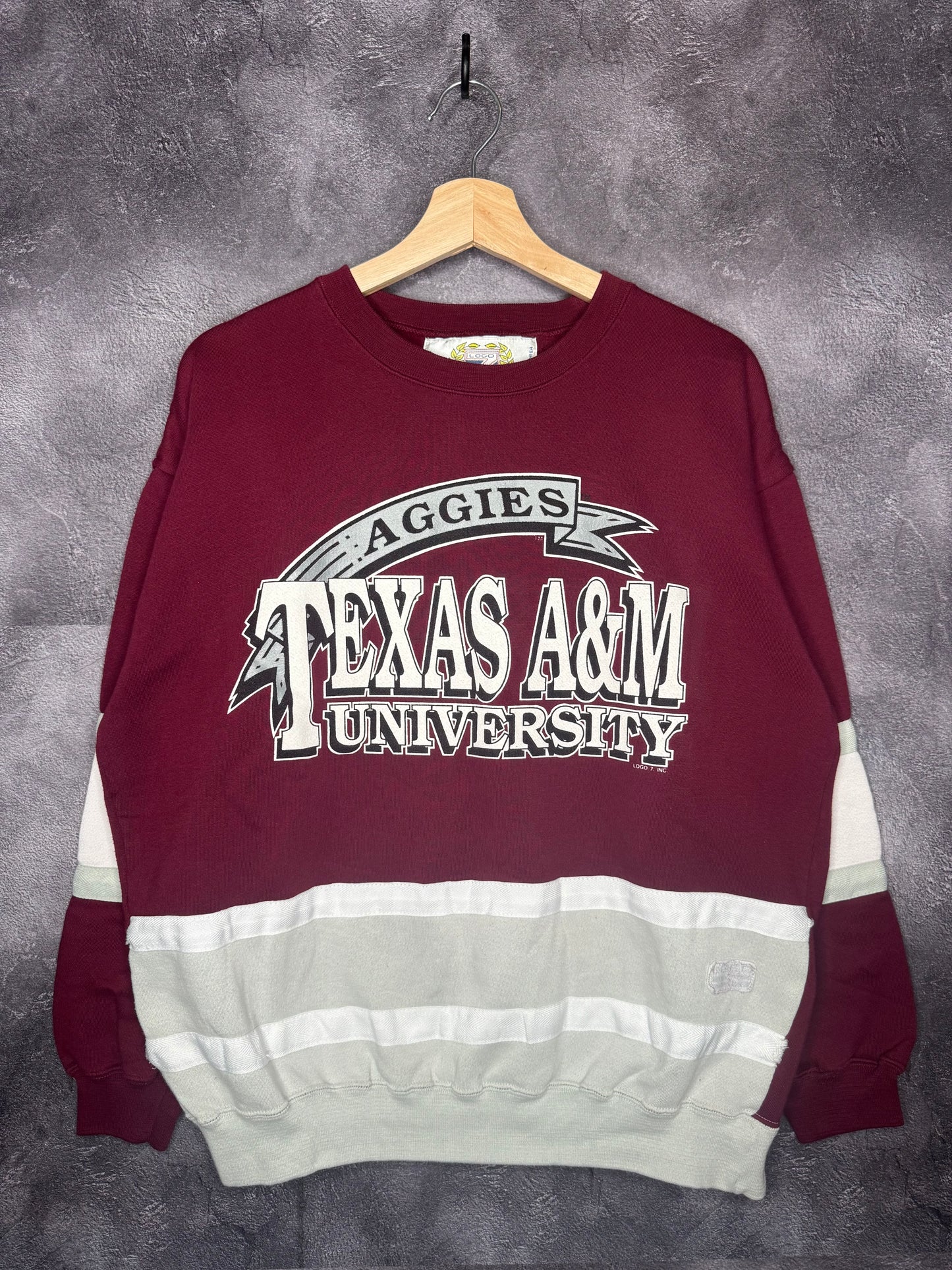 90s Texas A&M University Aggies Logo 7 Sweatshirt L