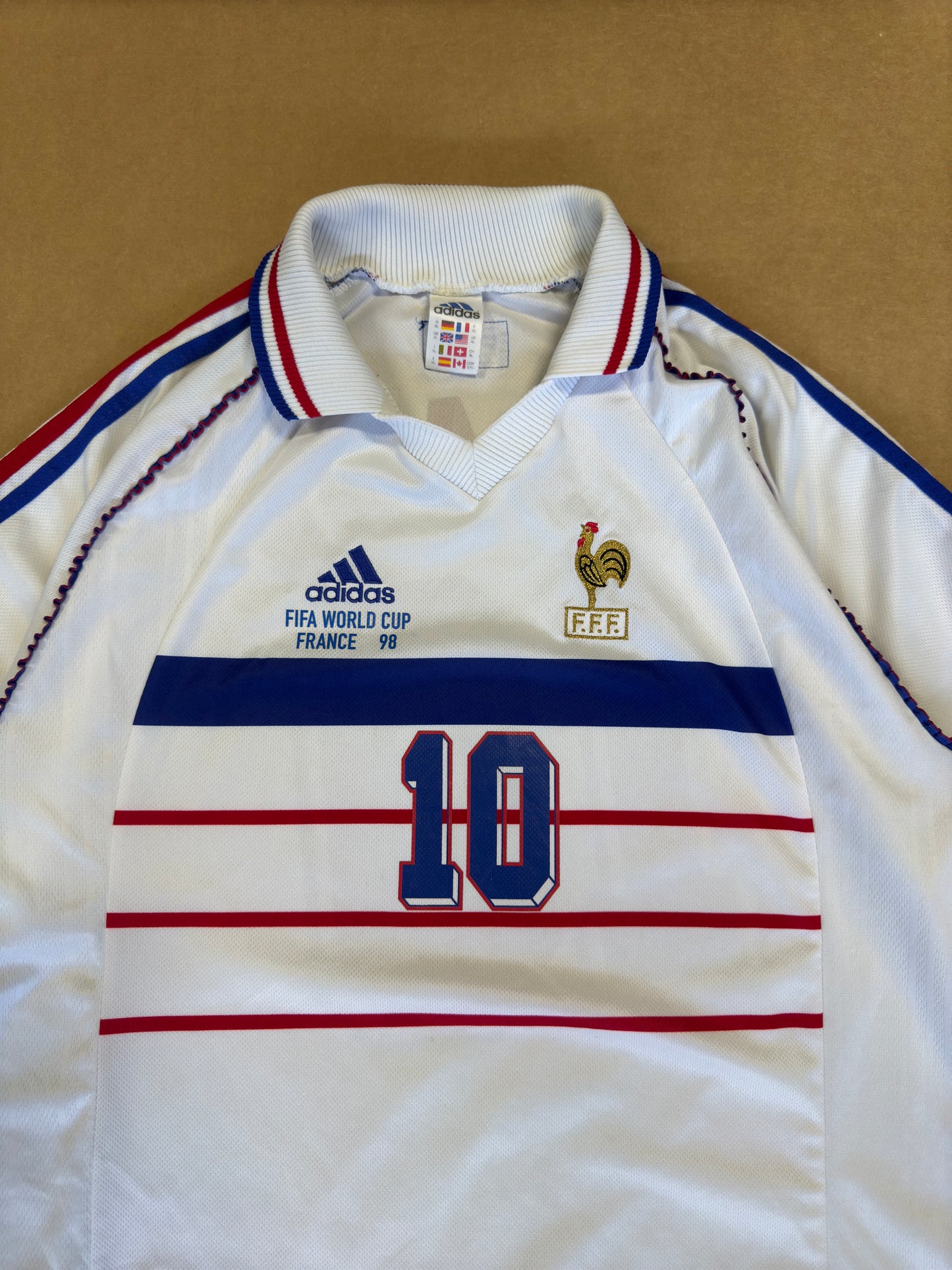 1998 World Cup Zidane #10 France Soccer Jersey XL