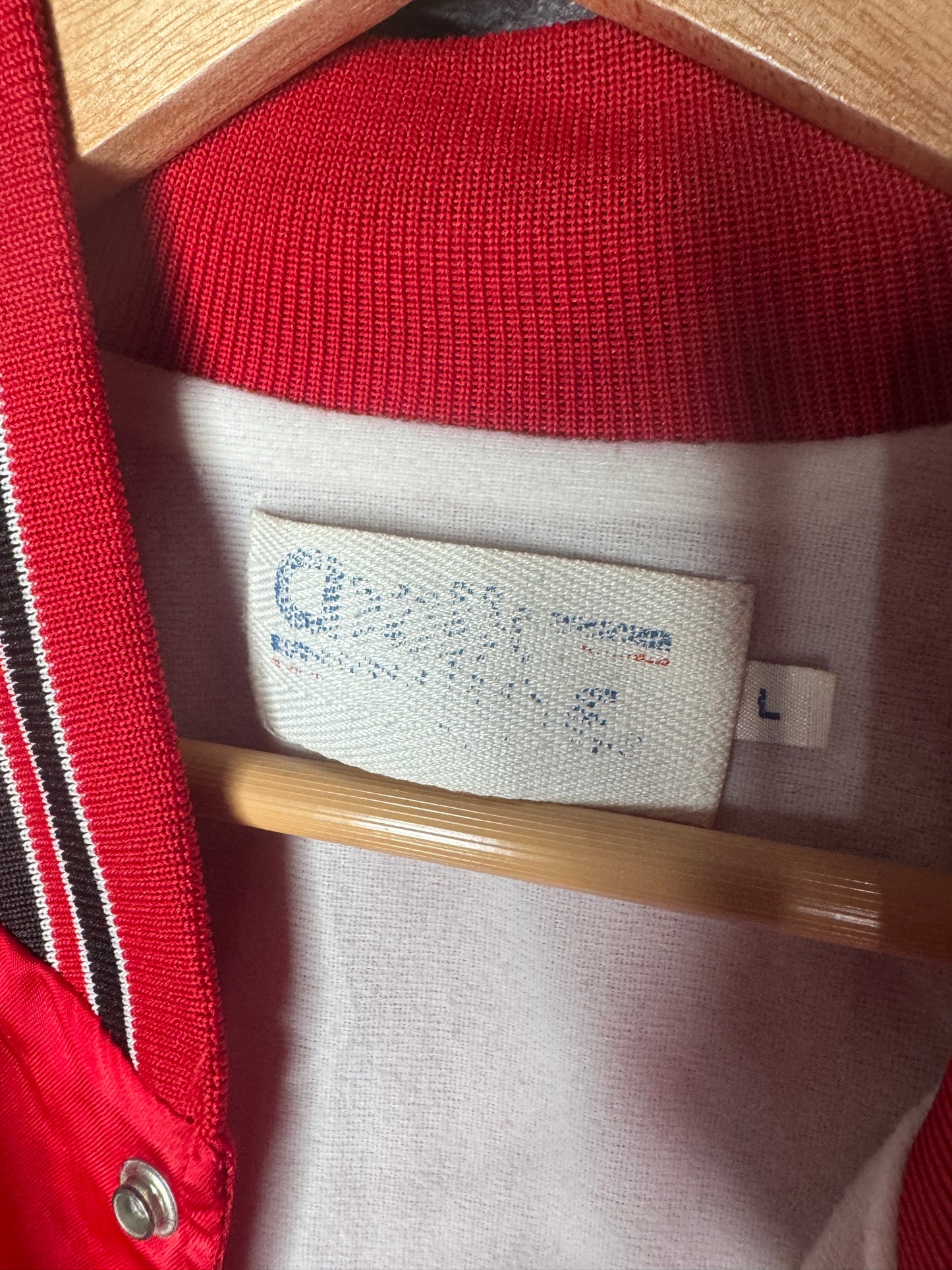 90s University of Georgia Bulldogs Chalk Line Satin Bomber Jacket L