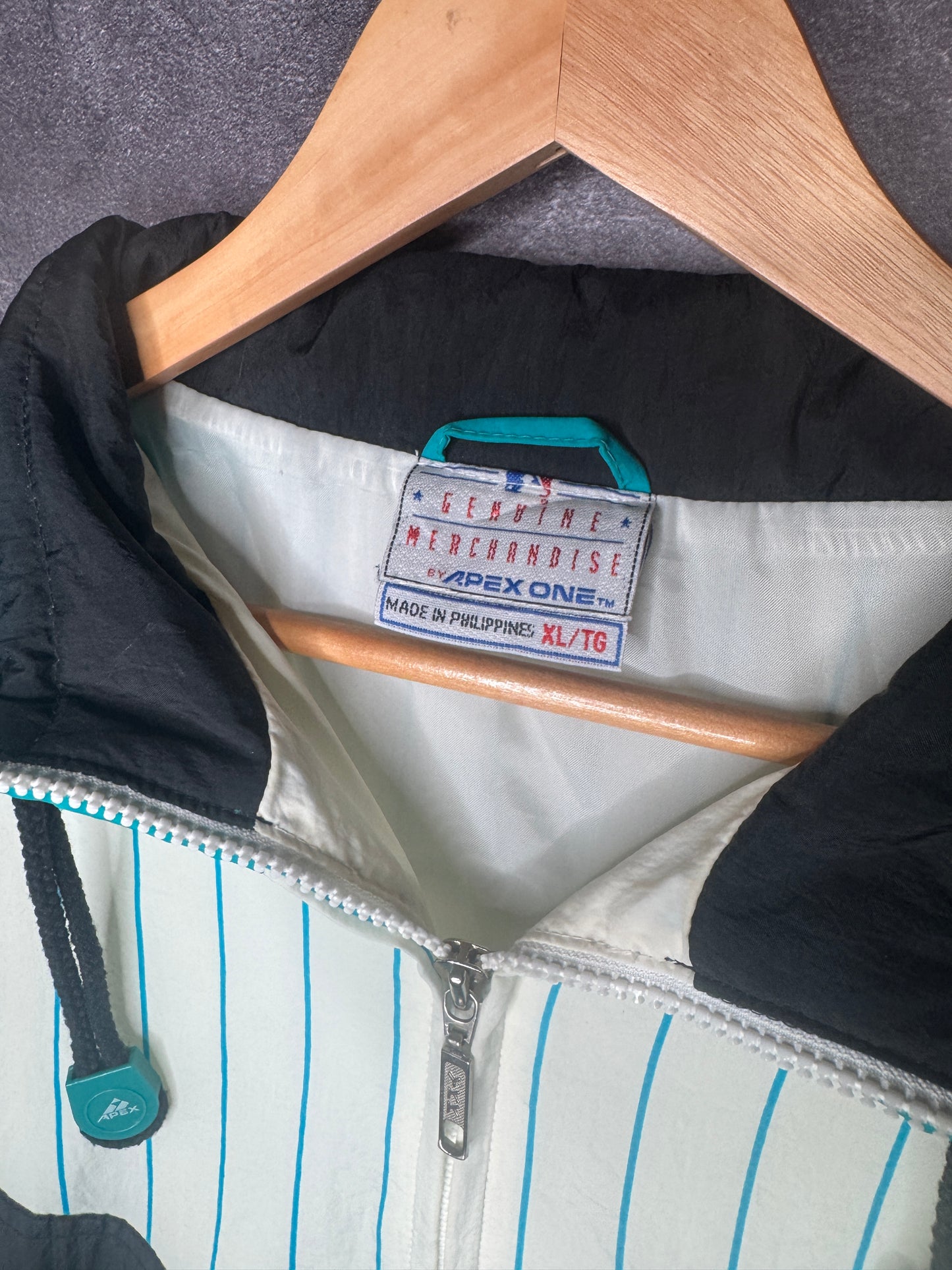 90s Flordia Marlins Apex One Baseball Striped Windbreaker Jacket XL