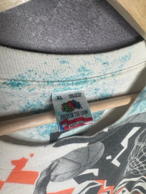 90s David Robinson San Antonio Spurs Colorful AOP Tee XL