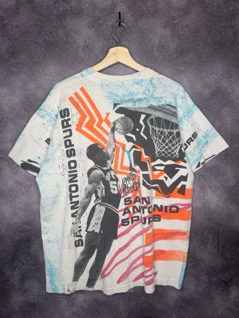 90s David Robinson San Antonio Spurs Colorful AOP Tee XL