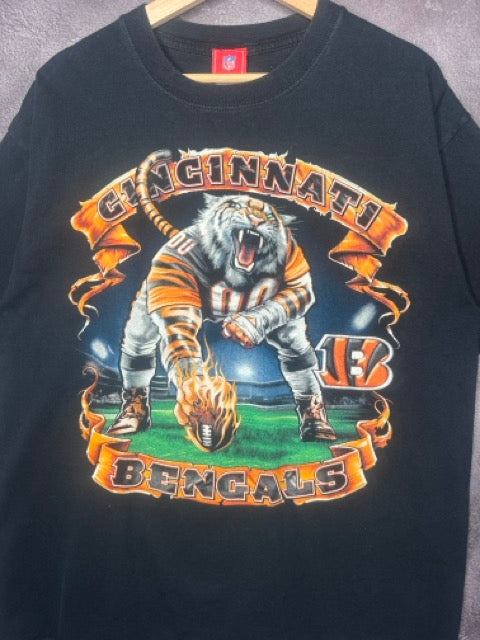 Y2K Cinncinati Bengals 3D Bengal Mascot NFL Tee XL