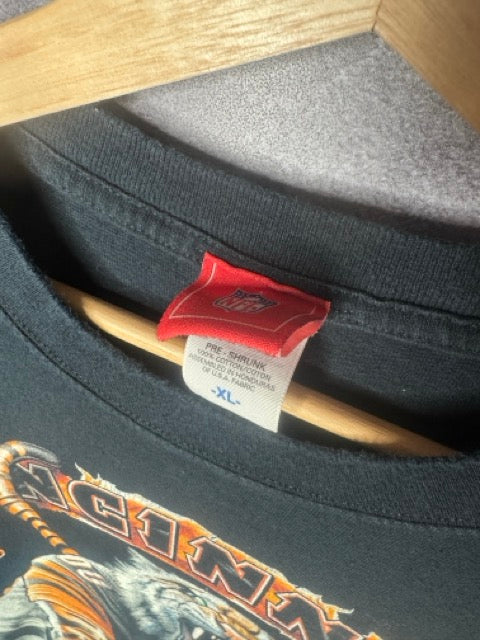 Y2K Cinncinati Bengals 3D Bengal Mascot NFL Tee XL