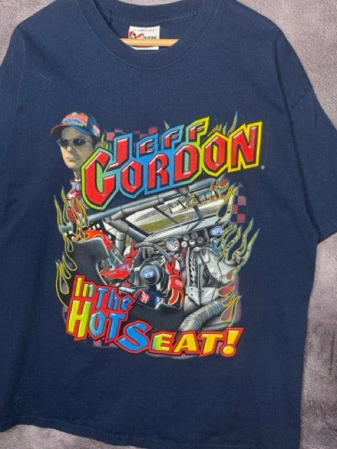 90s Jeff Gordan NASCAR In The Hot Seat Racing Tee XL