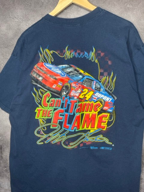 90s Jeff Gordan NASCAR In The Hot Seat Racing Tee XL
