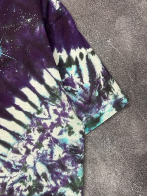 90s Liquid Blue Galaxy Space Tie-Dye Tee XL