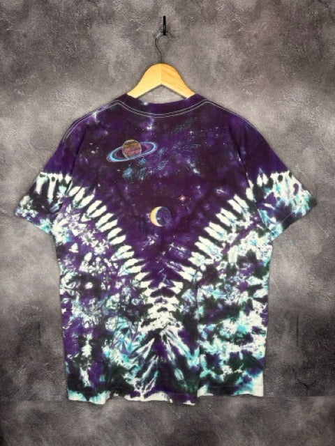 90s Liquid Blue Galaxy Space Tie-Dye Tee XL