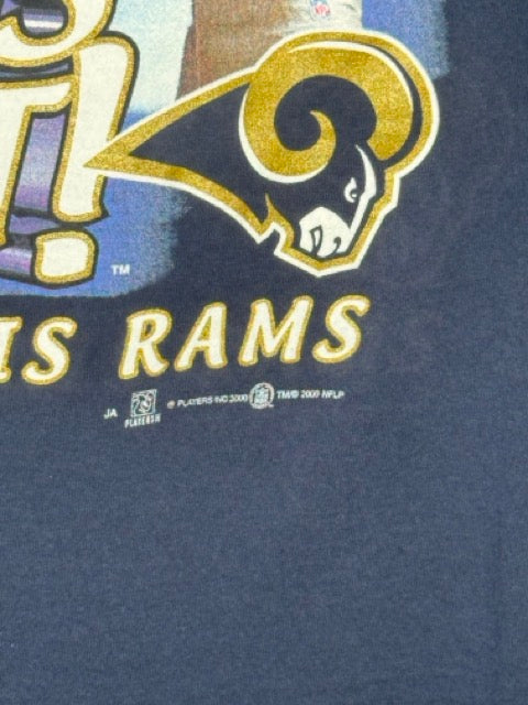 2000 St. Louis Rams NFL Kurt Warner Who Let The Dogs Out Tee L