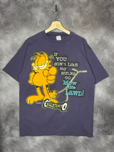 90s Garfield Cartoon Mow the Lawn Jim Davis Tee