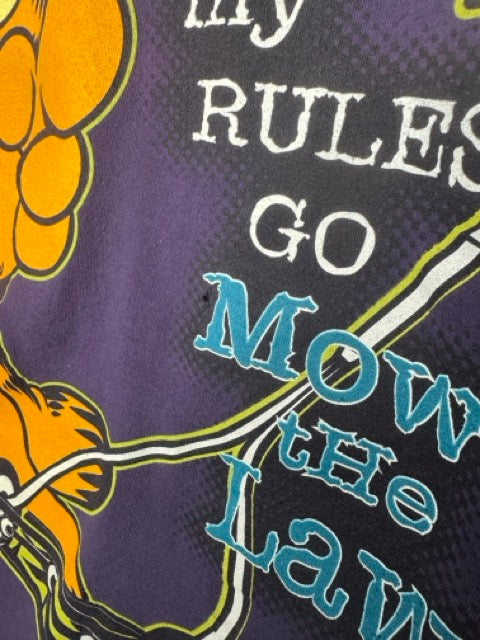 90s Garfield Cartoon Mow the Lawn Jim Davis Tee XL