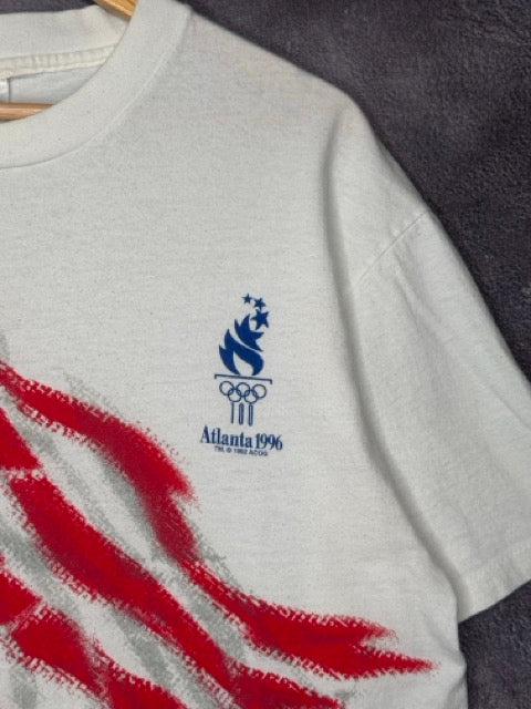 1996 USA Atlanta Olympics US Flag AOP Tee L